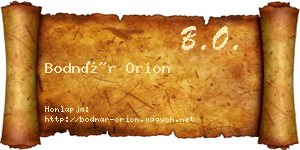 Bodnár Orion névjegykártya